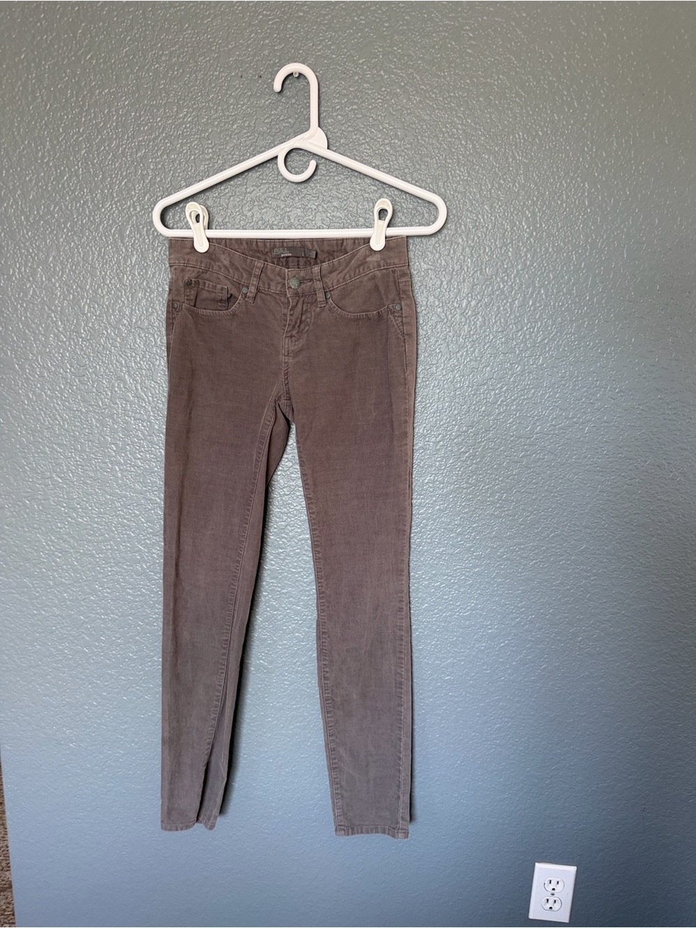 Prana Women's Skinny Pants - Gray Corduroy 98% Organic Cotton-lowrise